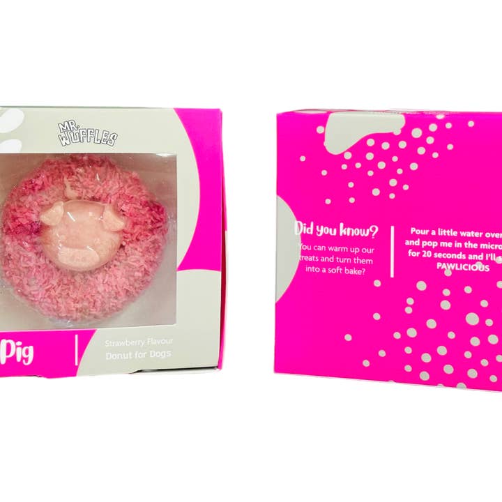 MR WUFFles - Wholesale Pet Treats - Dog - Here Little Piggy Dog Donut Treat - Strawberry Flavour2