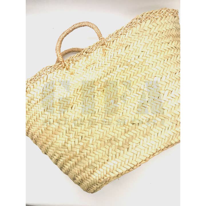 Gifa Accessori - Wholesale Beach Bag - Medium Moroccan straw basket with perforated edge