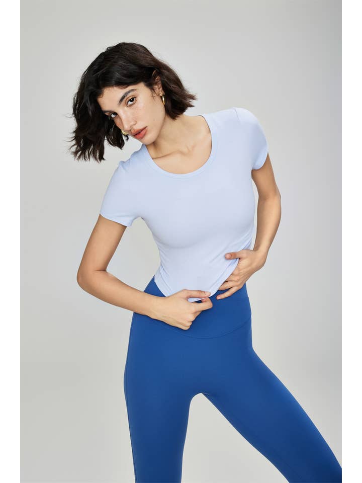 91thelabel - Wholesale Athletic Top - Women's - Stella Lycra® Crew Neck Active Crop Top