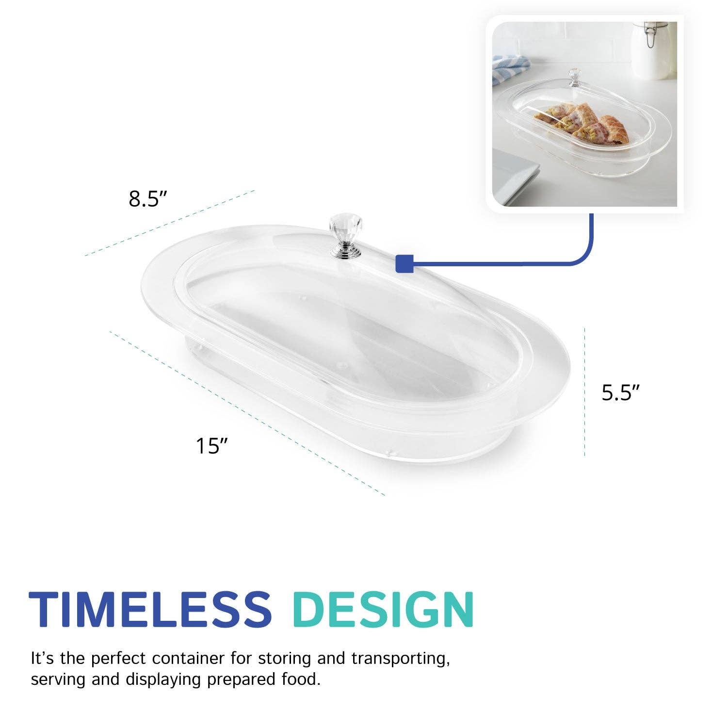 Huang Acrylic - Wholesale Serving Tray - Oblong Tray W/ Cover3