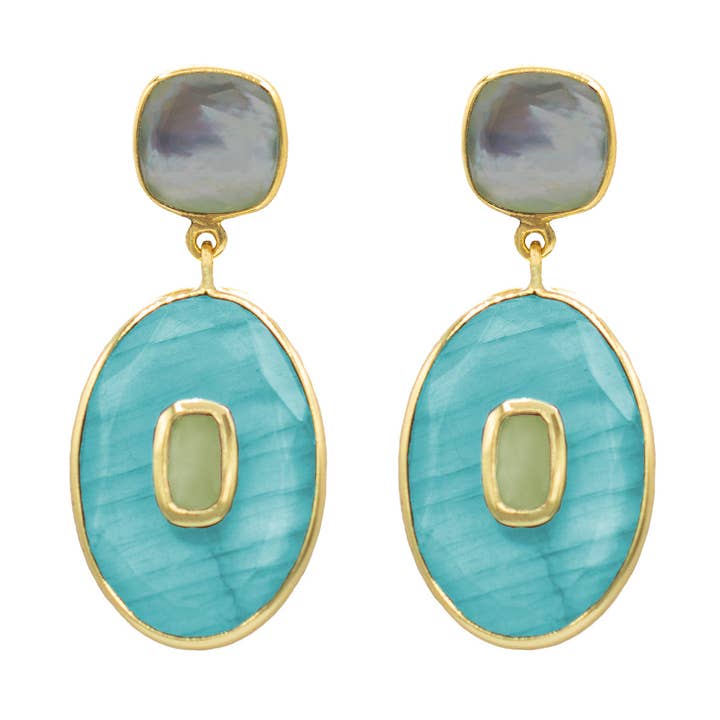 Bisa Stone Statement-Ohrringe für den Großhandel von Marcia Moran