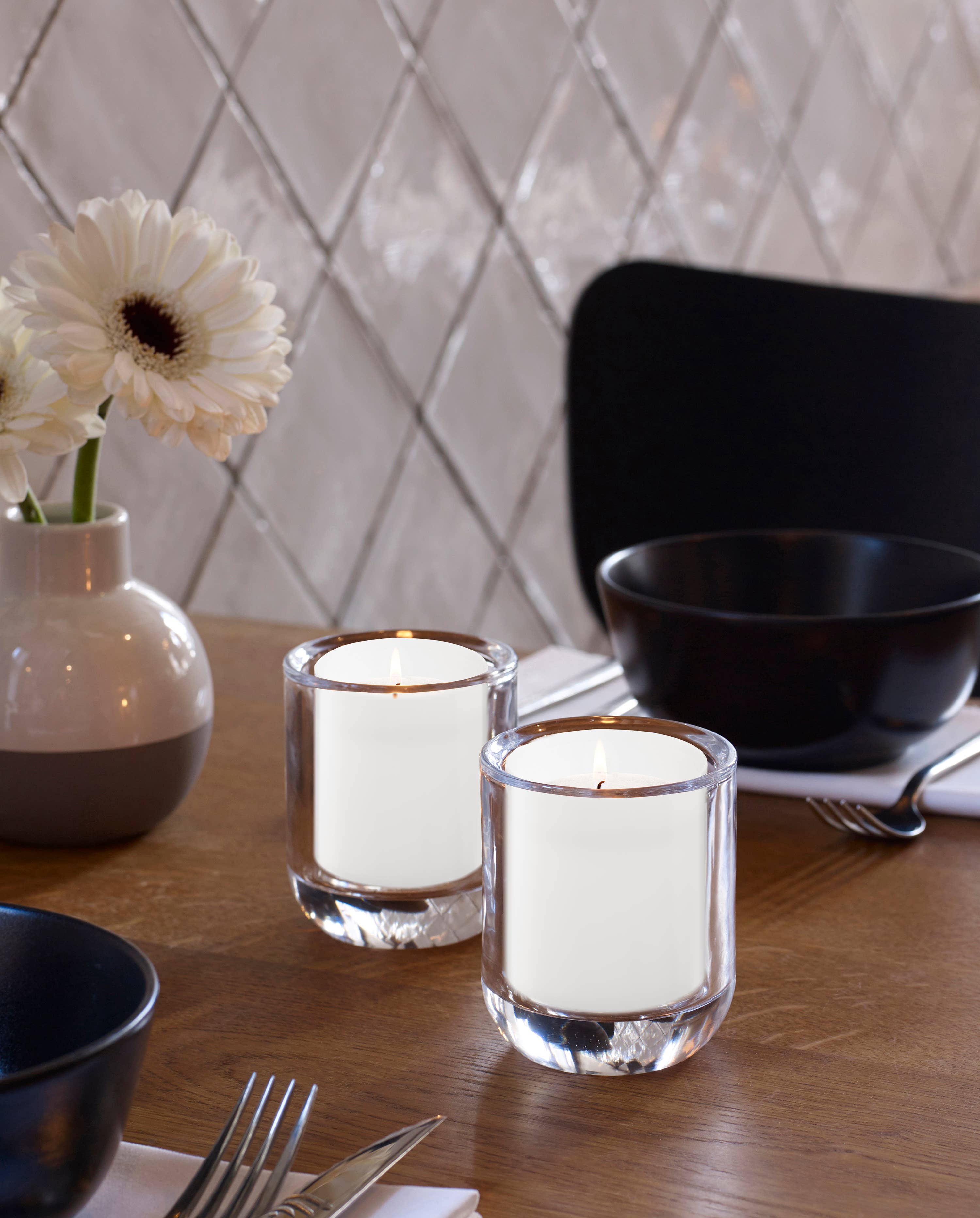 BOLSIUS – Engroshandel Votivlys – Votive lys i klare, ubrydelige plastikglas til restaurantbrug – pakke med 20 stk.13