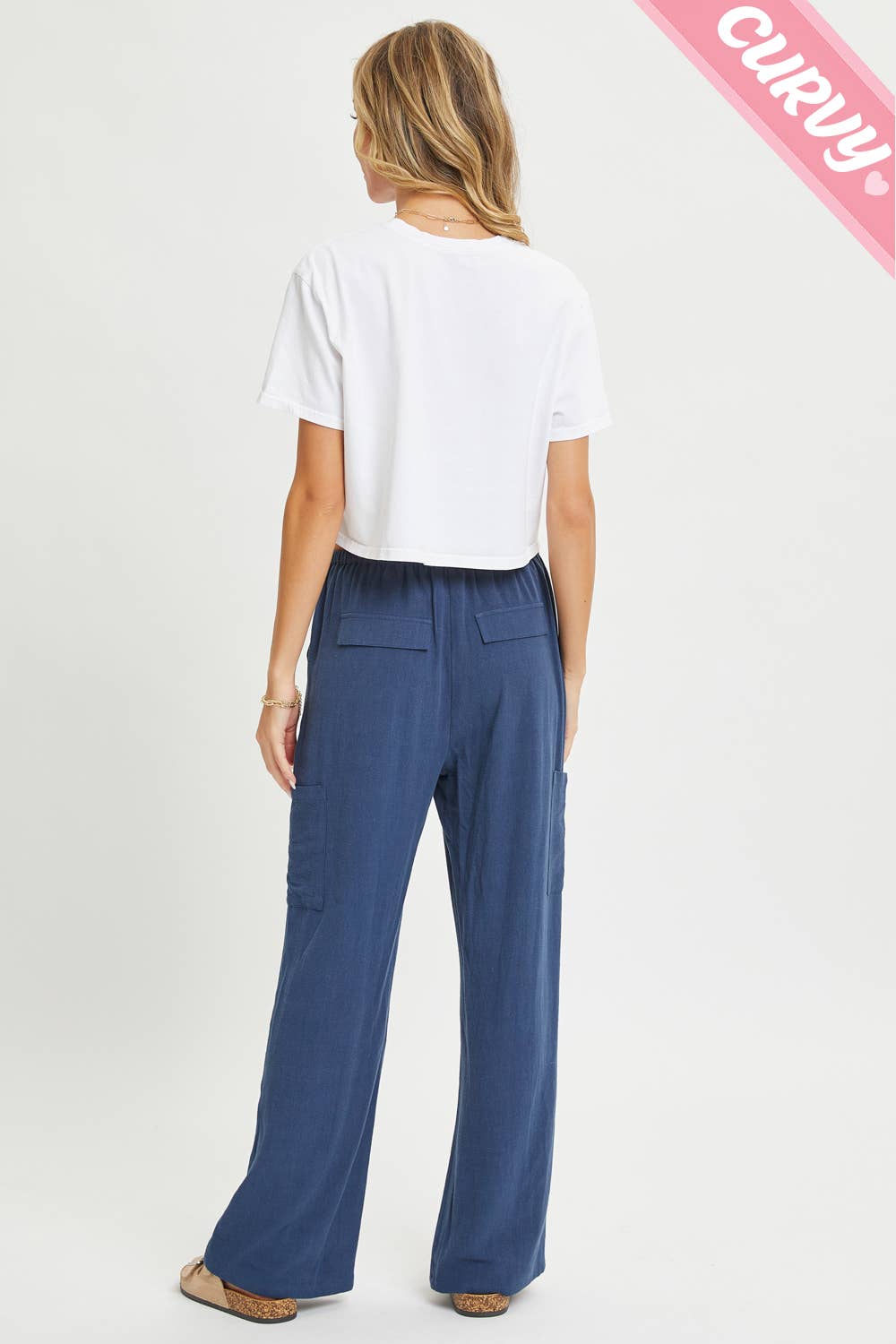 Sweet Lovely by Jen - Wholesale Pants - Women's - PLUS SIZE LINEN- BLEND PULL-ON-PANTS31