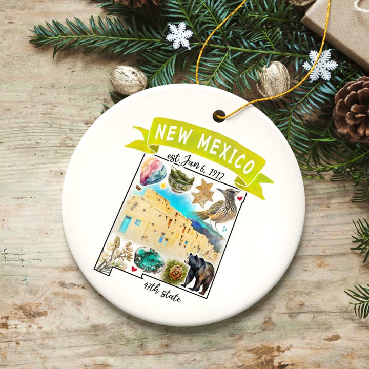 OrnamentallyYou - Wholesale Ornament - Artistic New Mexico State Themes Christmas Ornament