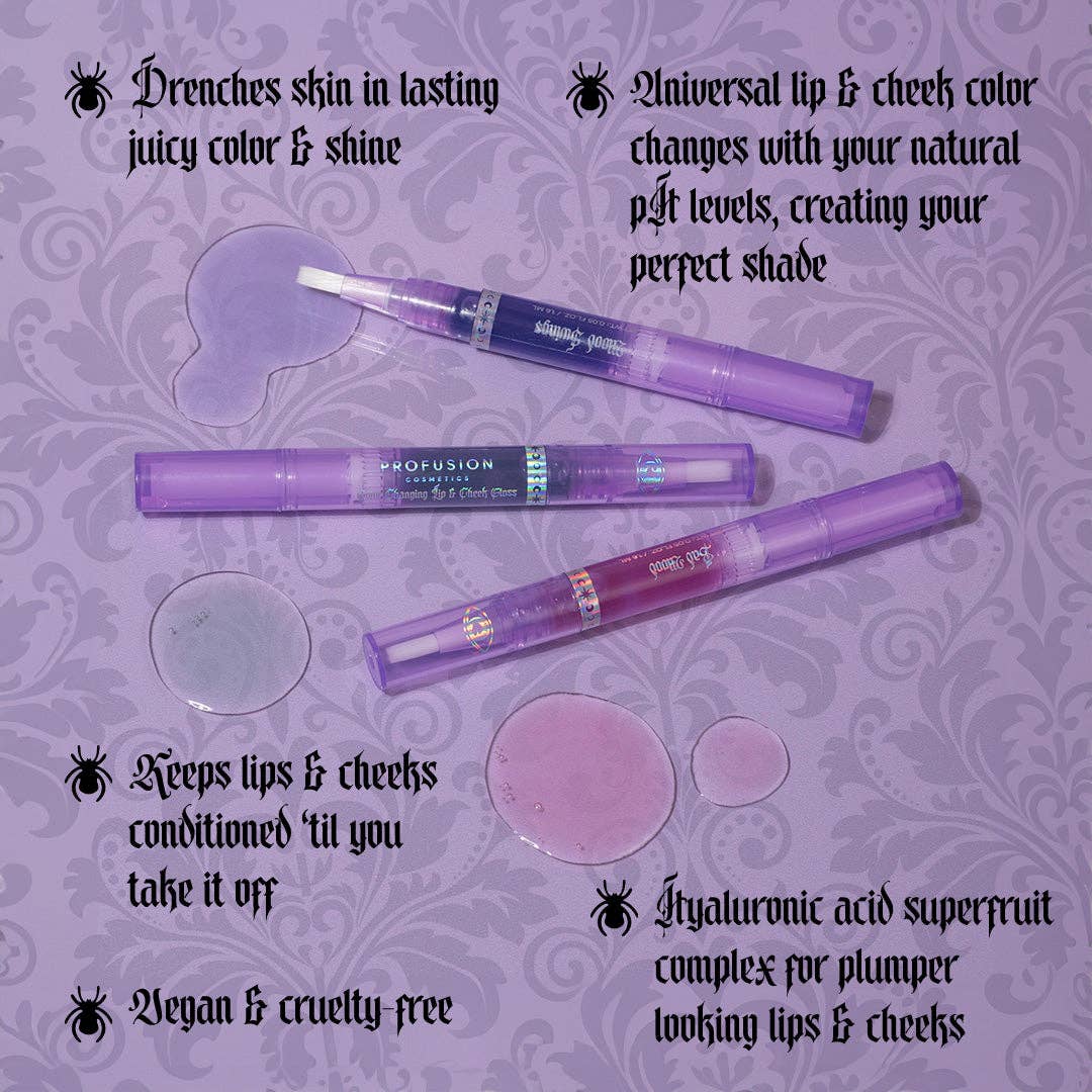 Profusion Cosmetics - Wholesale Lip Gloss - Mood Gloss -3PC Colour Changing Non-Sticky Lip & Cheek Gloss2