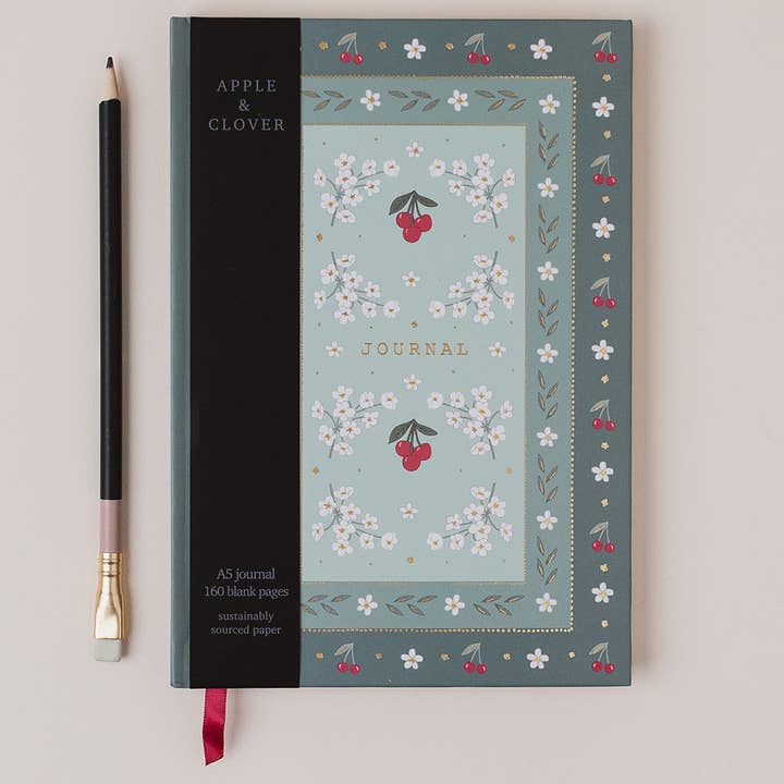 Caderno de Capa Dura com Borda de Cereja em Papel Liso por atacado de Apple & Clover