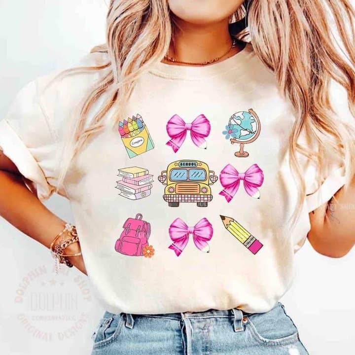 Pencil Bus Bow T-shirt voor wholesale door TCC Boutique