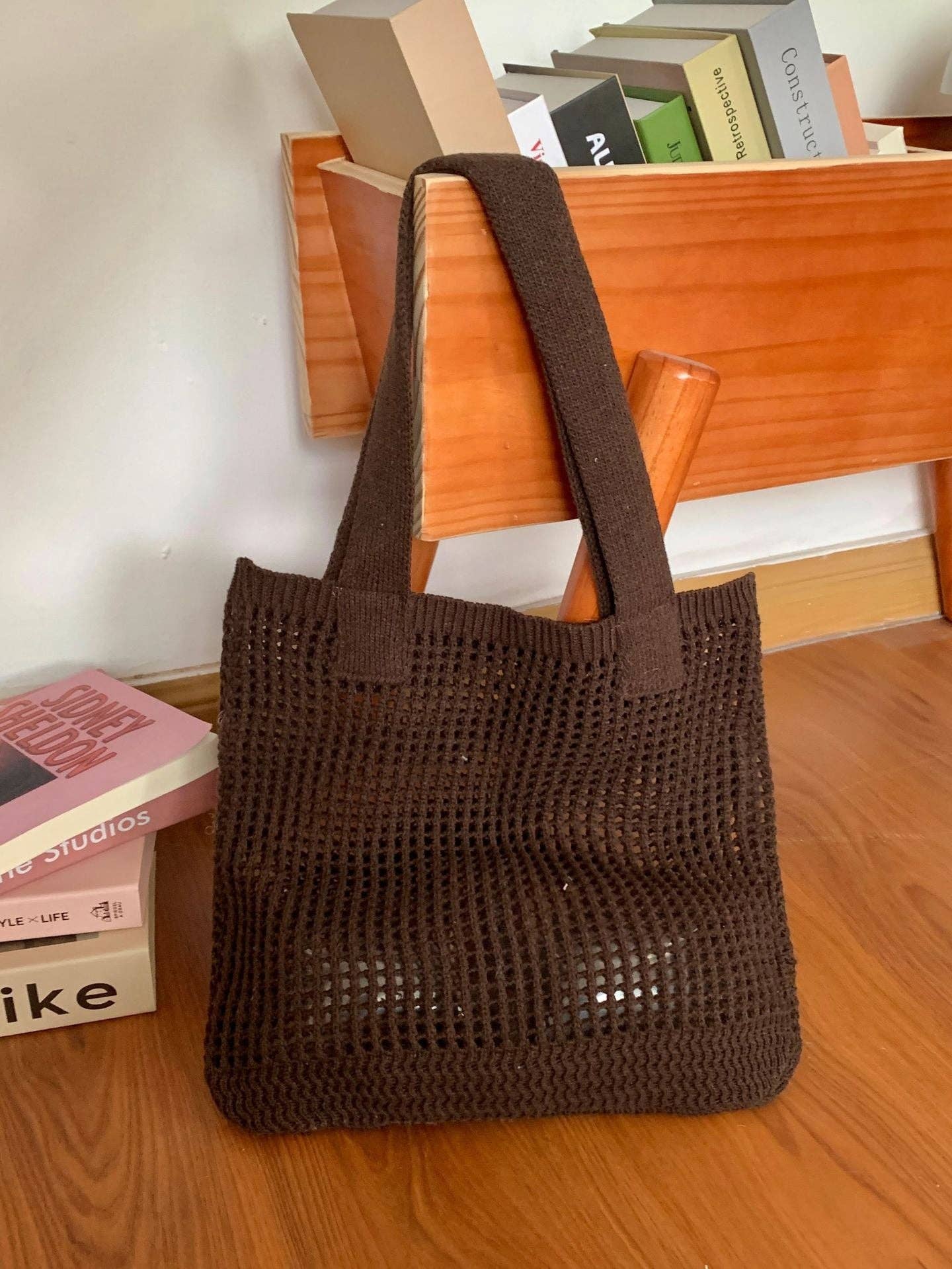Suhkasana - Wholesale Tote Bag - Women's - Crochet Handbags Beach Mesh Knit Bags Tote Bags Women's Shoulder Bags3