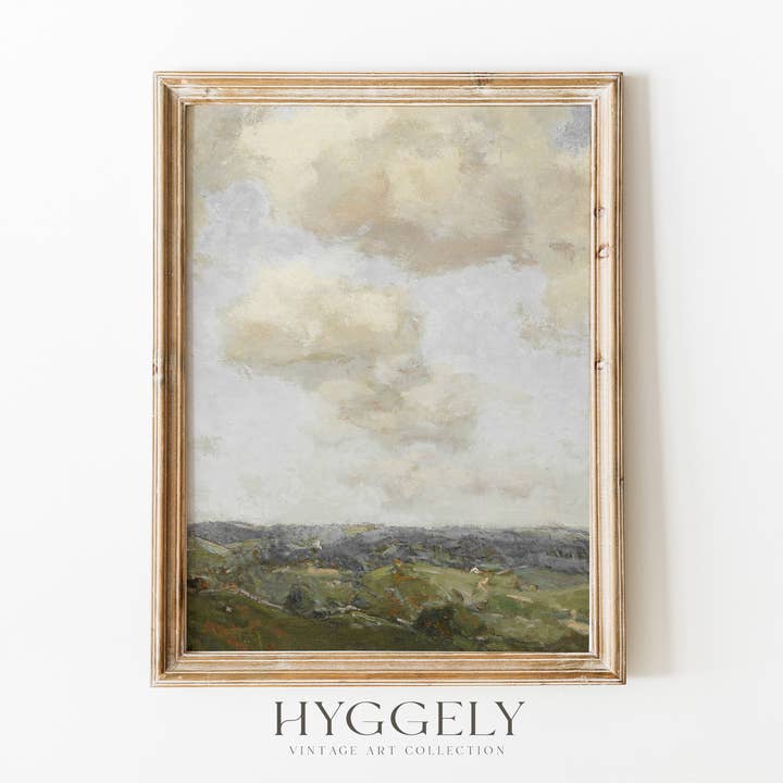 Hyggely - Wholesale Art Print - Vintage Landscape Painting | Antique Hills Art Print L204