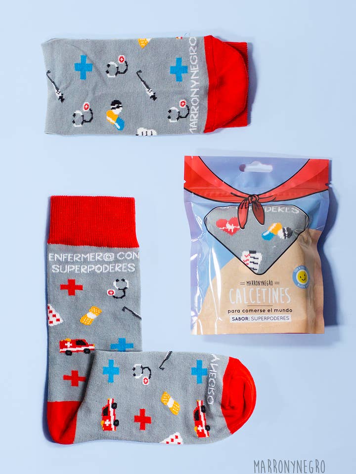 Nurse Socks with Superpowers for wholesale by Marronynegro