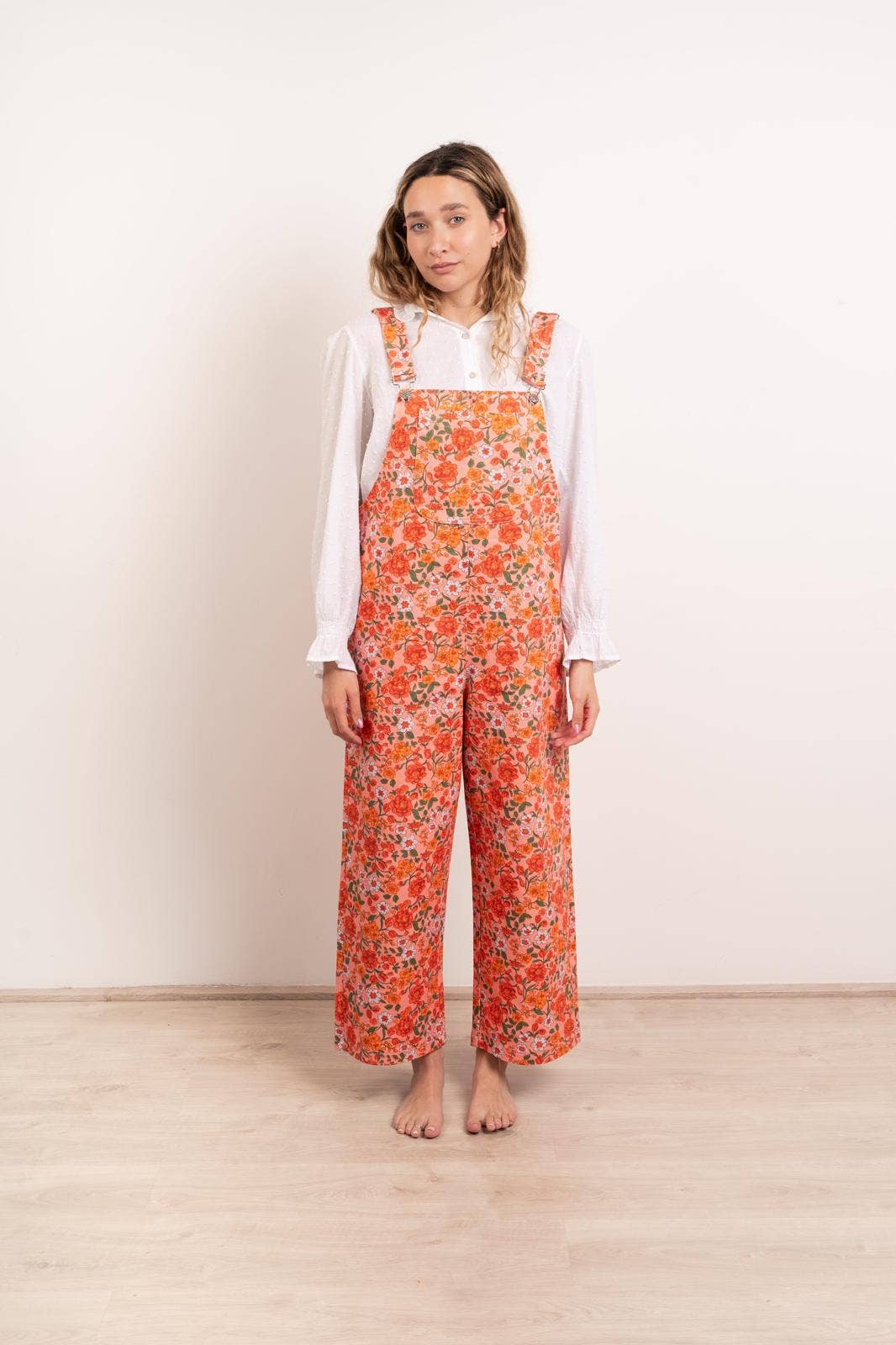 MindTraveler - Vente Salopette – femme - Salopette Nina Fleurs Orange1