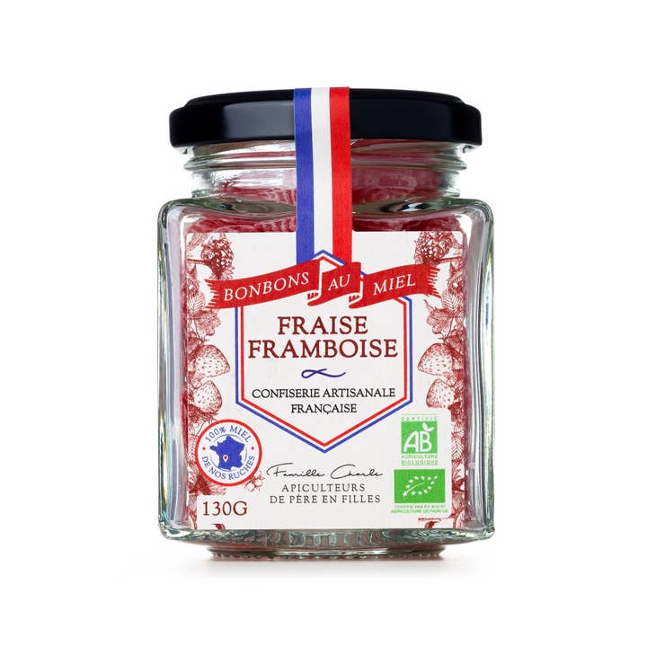 Honey Candies Strawberry & Raspberry (130g) for wholesale by Les Abeilles de Malescot