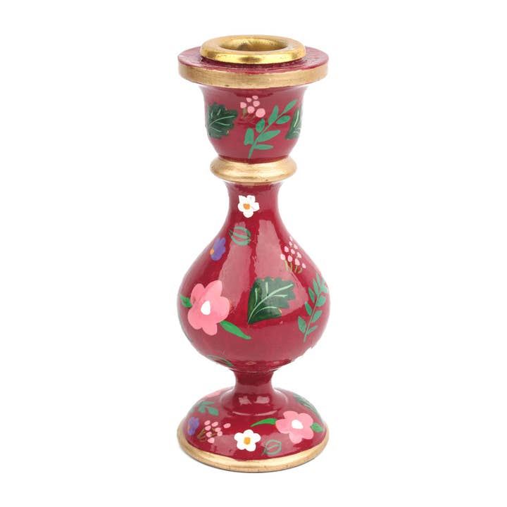 My Doris - Wholesale Candle holder - BURGUNDY SMALL CANDLESTICK HOLDER
