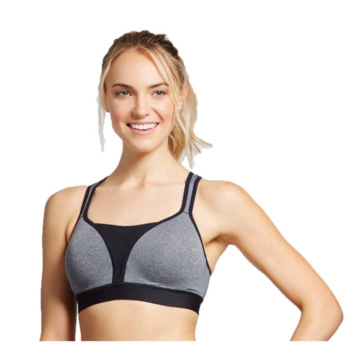 C9 Champion Women Smooth Sports Bra Power Shape Medium Support Duo Dry (X-Small, Ebony Heather Gray) for wholesale by Kasa Style