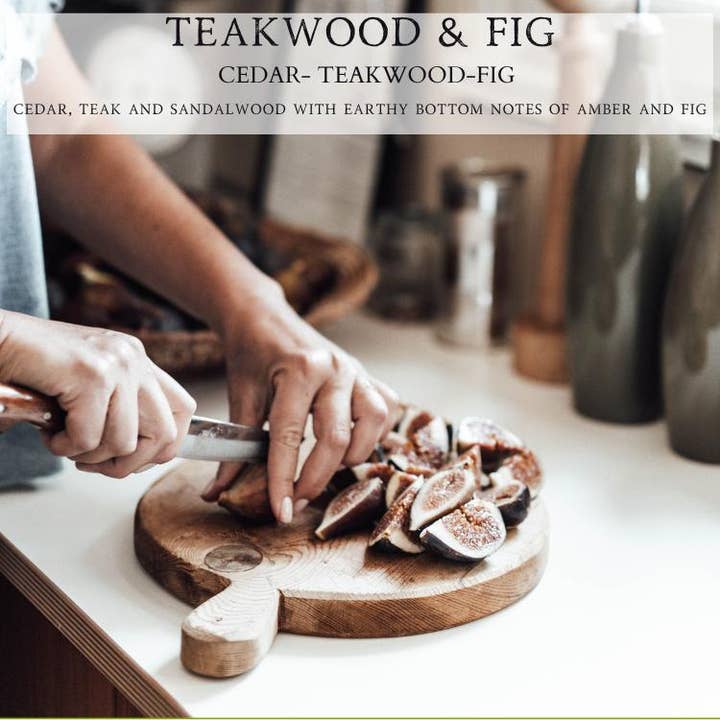 Teakwood & Fig™ - 9oz. Amber Jar Candle - By Begonia & Bench® for wholesale by Begonia & Bench