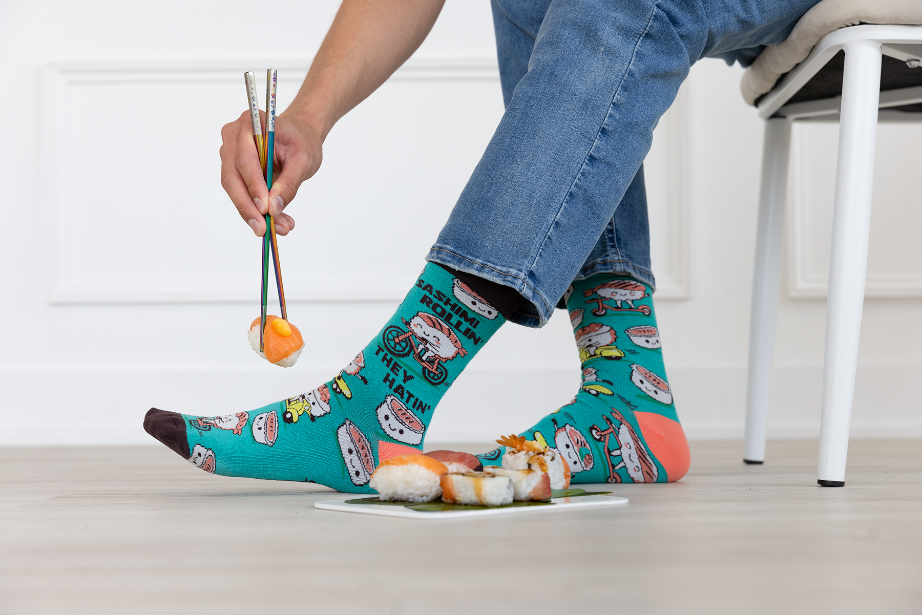 Uptown Sox - Wholesale Socks – Men's - Sashimi Rollin' Socks - M/L (Men)2