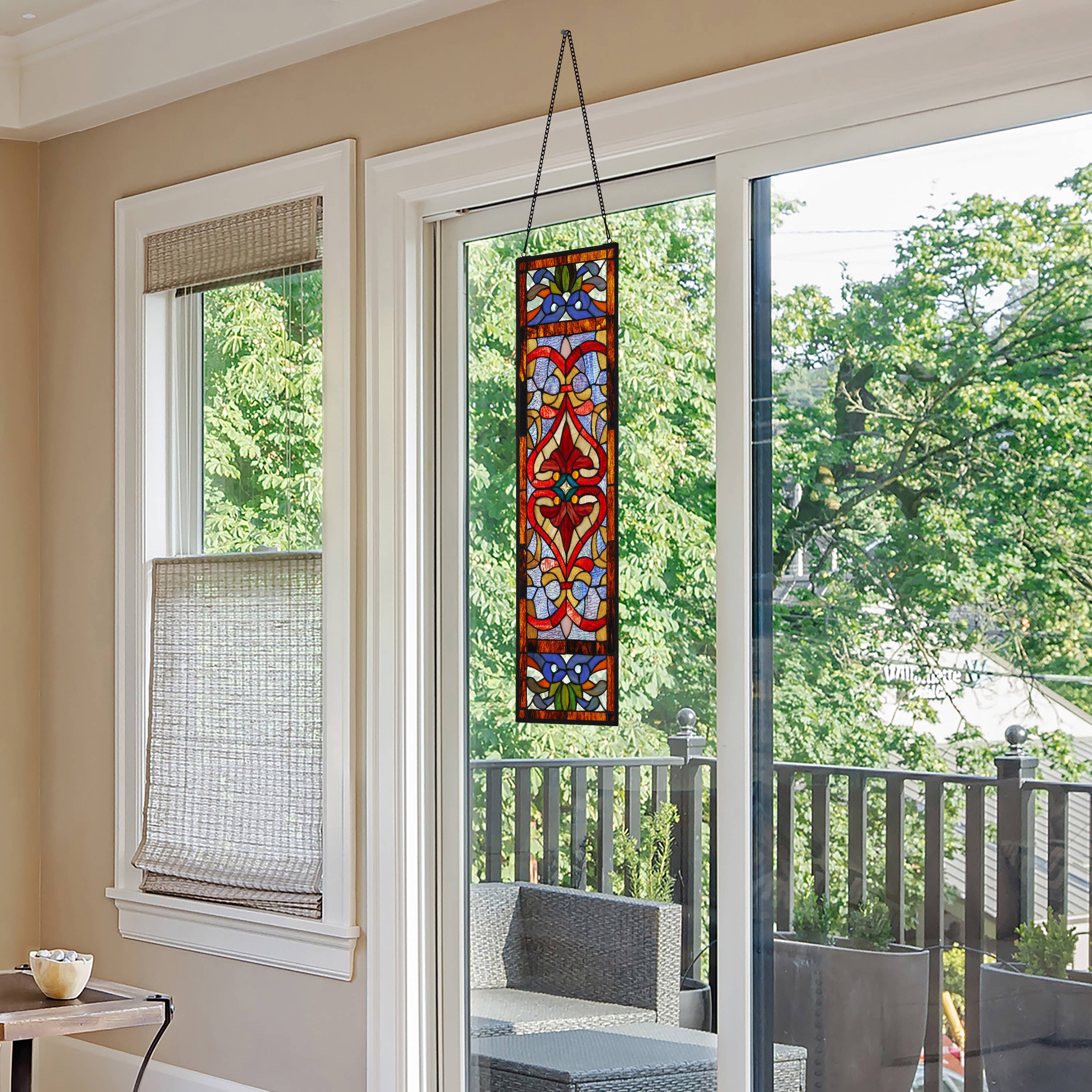 River of Goods - Wholesale Suncatcher - 36"H Lani Victorian Stained Glass Window Panel11