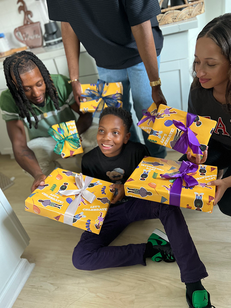 Mah Melanin - Wholesale Flat Wrap - Let's Celebrate African American Kids Gift Wrap Birthday2