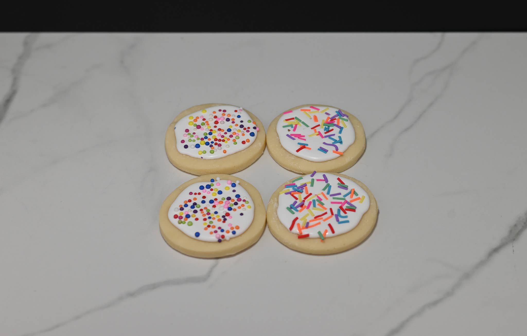 Just Dough It! Fake Foods - Wholesale Decorative Tabletop Object - Fake Frosted Sugar Cookies with Sprinkles - Set of 126