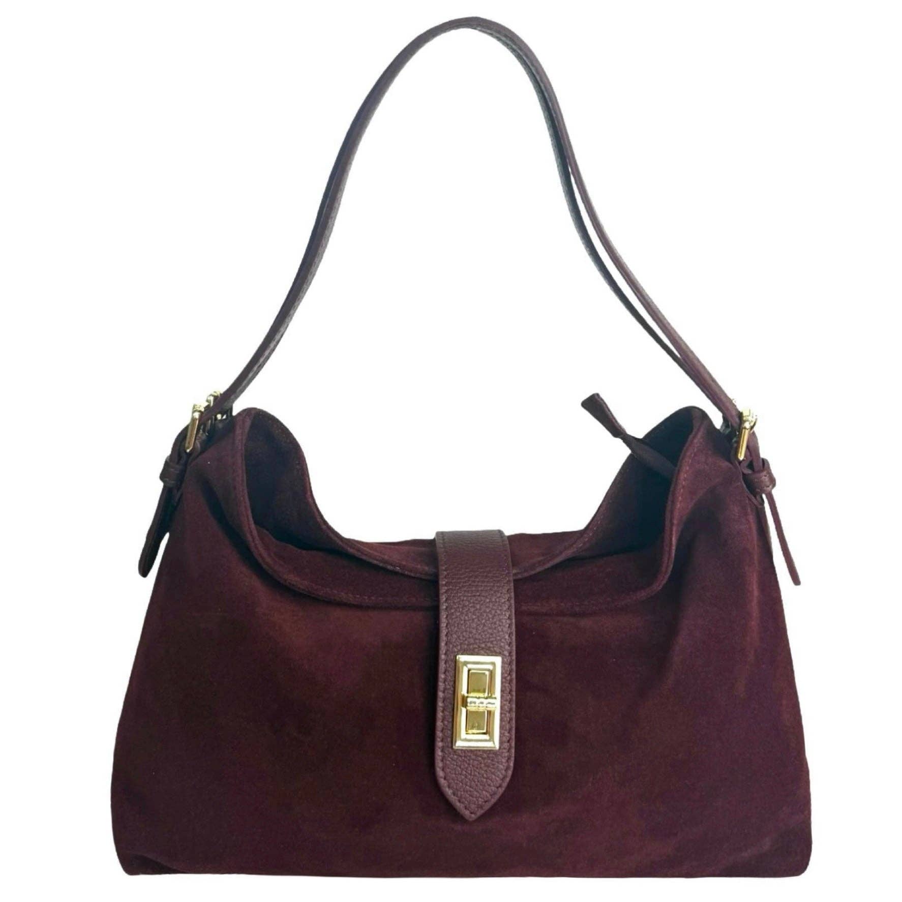 MODARNO - Venta al por mayor Bolso con correa - Mujer - Modarno Bolso bandolera de auténtica piel de ante 35x11x24 cm6