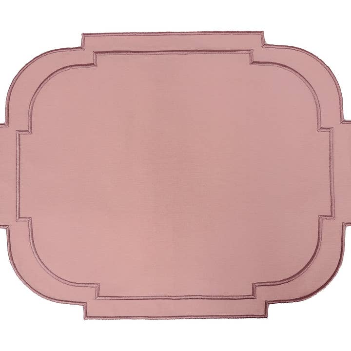 Set de 4 sets de table Empereur rose brodé pour la vente par JO & PA