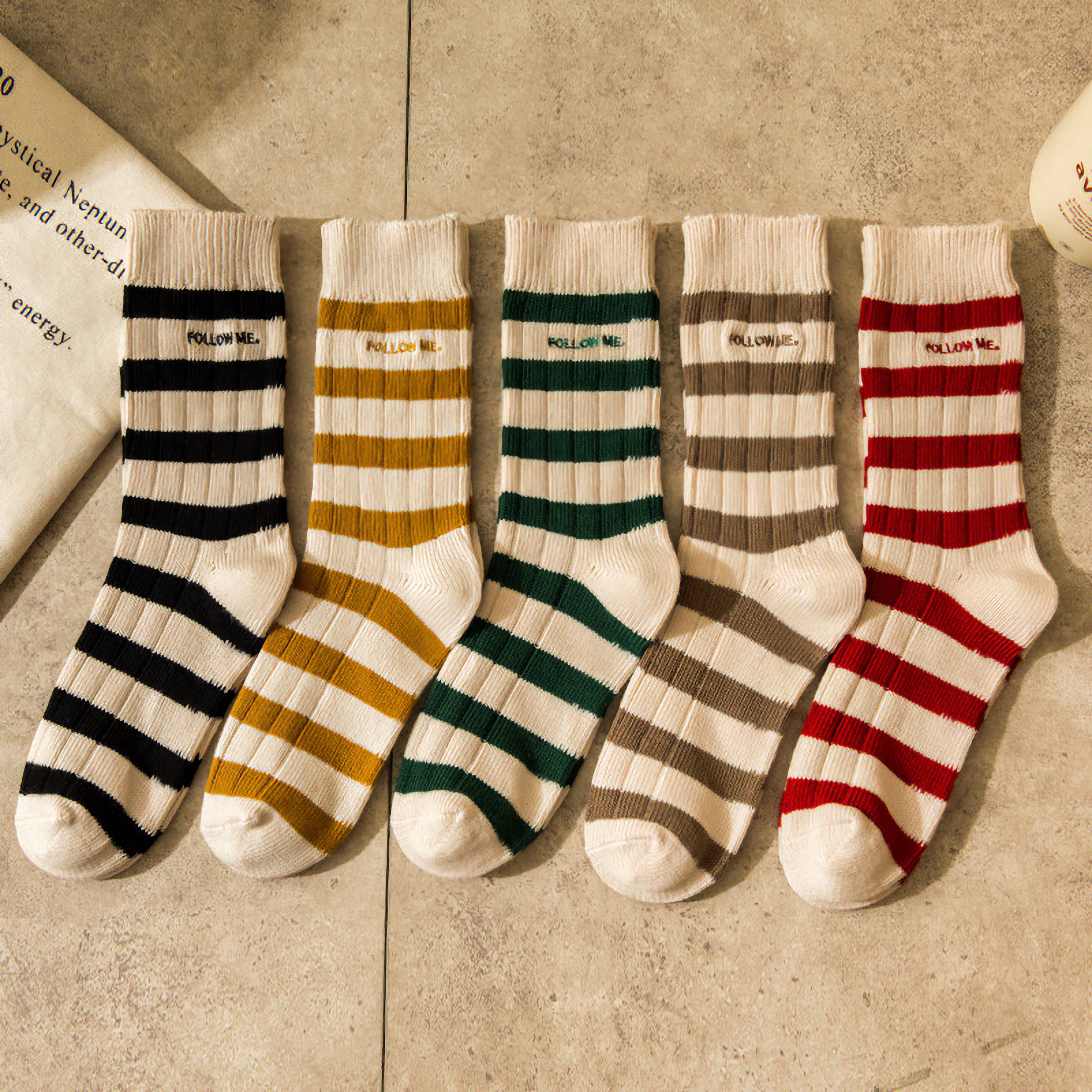 Happy Knits – wholesale Socks – Unisex – Unisex Vintage Stripes - Classic Striped Socks for Everyone6