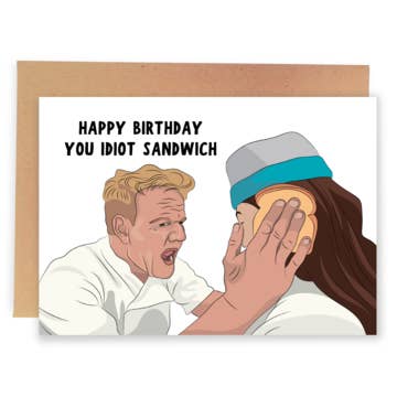 Idiot Sandwich - Funny Birthday Card for wholesale by Sleazy Greetings