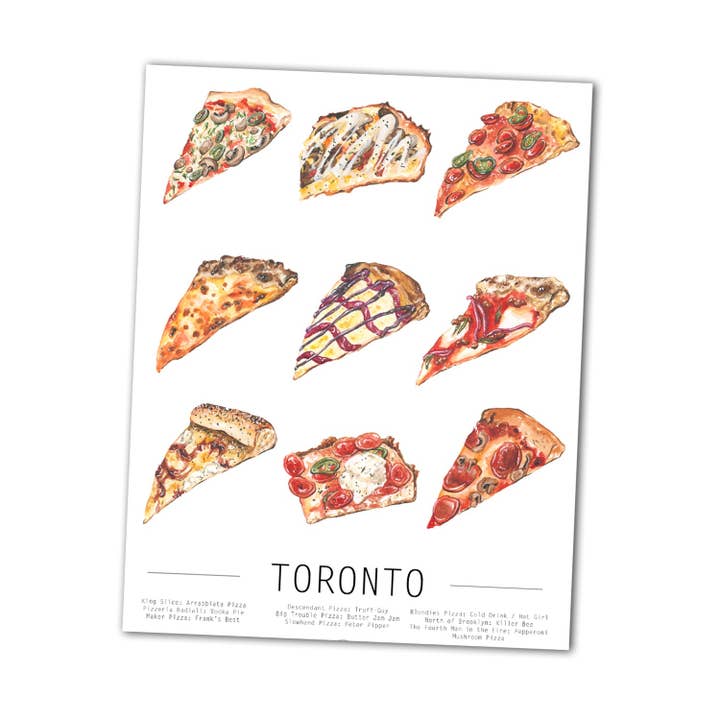 Toronto Pizza Art Print for wholesale by Tonton Art