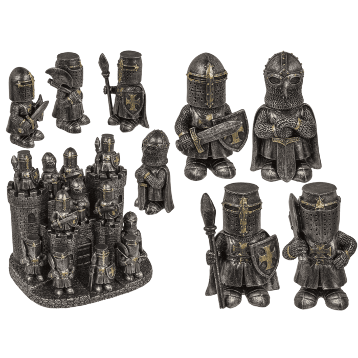 Out of the blue KG – Engroshandel Pyntefigur – Ridder med slotsudstilling, ridder 4 ass.,0