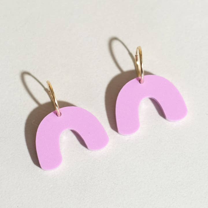 Lilac - Mini Arch Hoop Earrings for wholesale by Sleepy Mountain