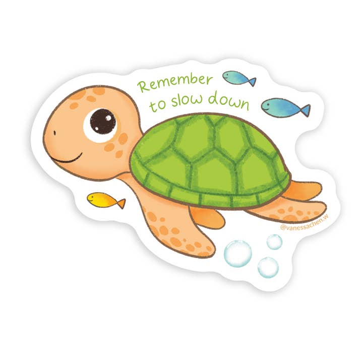 Vergeet niet om het rustiger aan te doen, zeeschildpadsticker voor wholesale door Sixtyeightcolors