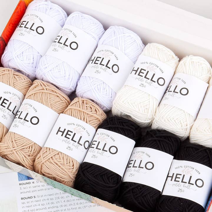 Creative World of Crafts - Wholesale Yarn - Hello 100% Cotton Gift Box Pack of 12 Balls Light DK Weight
