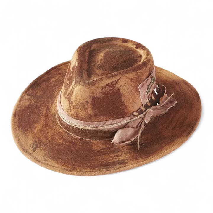 Rope & Spurs - Wholesale Cowboy Hat - Women's - Distress Vintage Shapable Fedora Cowboy Hat2