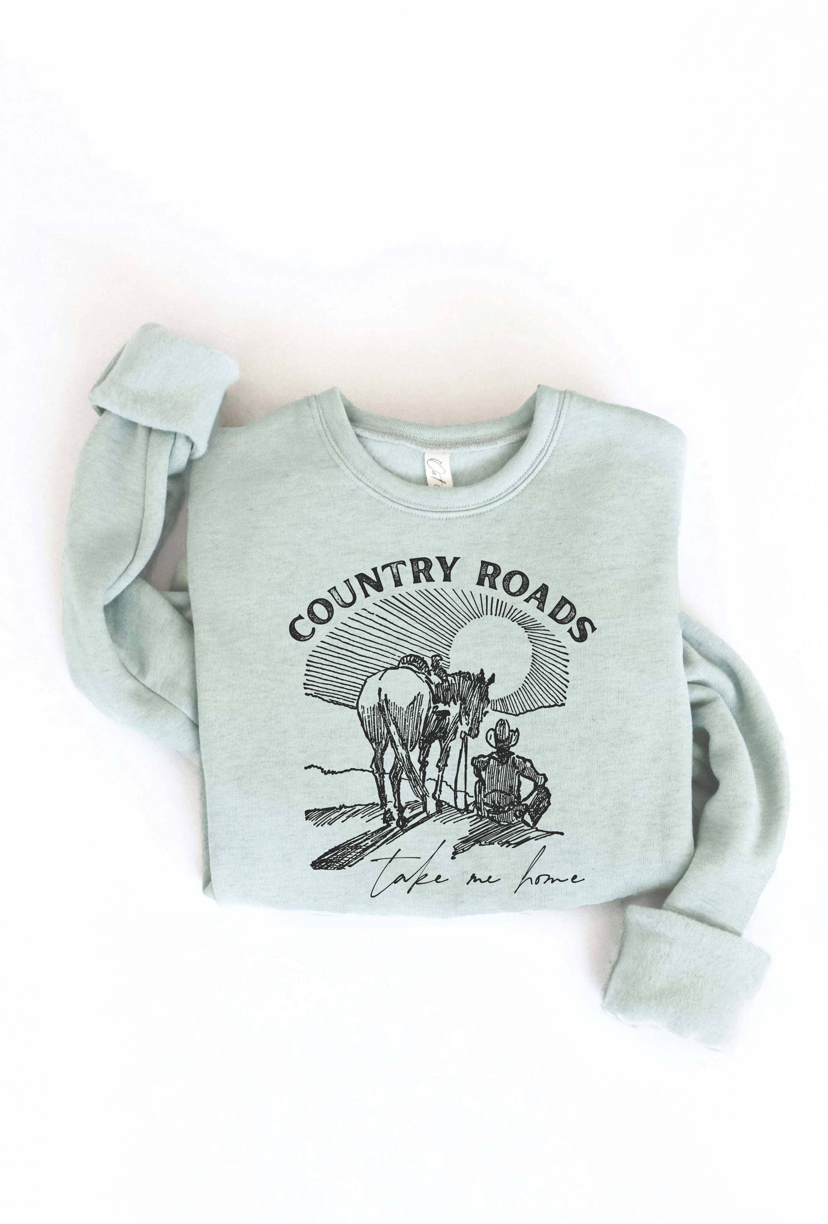 OAT COLLECTIVE - Wholesale Graphic Sweatshirt - Women's - COUNTRY ROADS TAKE ME HOME Graphic Sweatshirt10