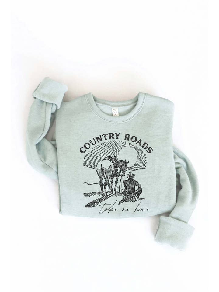 OAT COLLECTIVE - Wholesale Graphic Sweatshirt - Women's - COUNTRY ROADS TAKE ME HOME Graphic Sweatshirt10