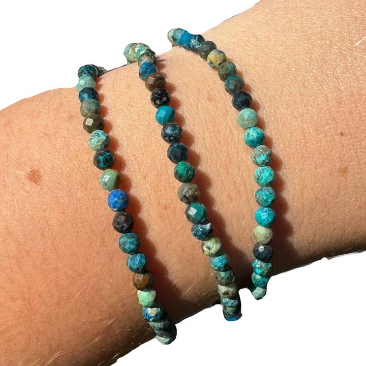 Moon Mountain Gems - Wholesale Beaded Bracelet - 4mm Faceted Gemstone Bracelet, Dainty Crystal Bracelet, Faceted Crystal Bracelet