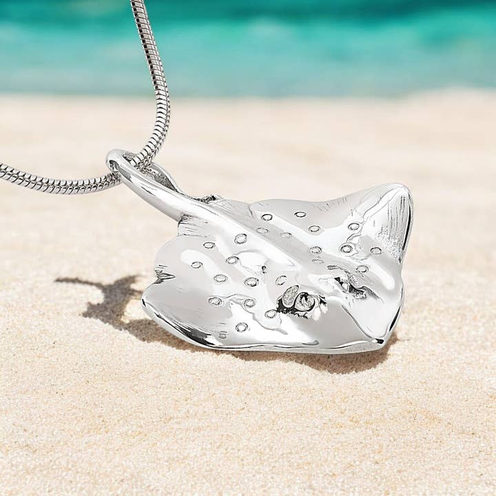 Stingray Pendant Necklace – Sealife Collection – Sterling Silver for wholesale by Big Blue by Roland St John