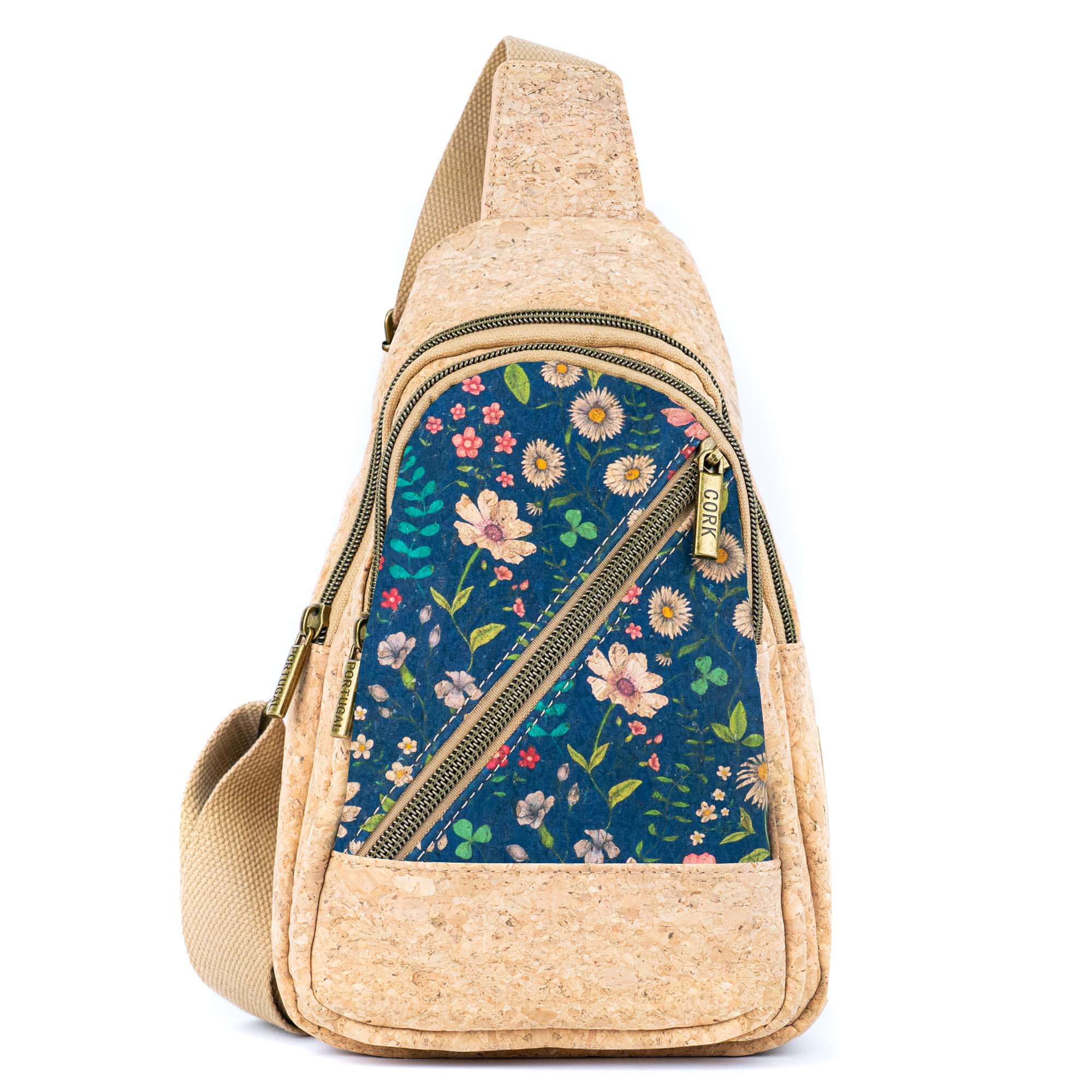 Meninas Bonitas Cork - Wholesale Crossbody Bag - Women's - Cork Sling Bag with Printed Front Panel  BAG-23698