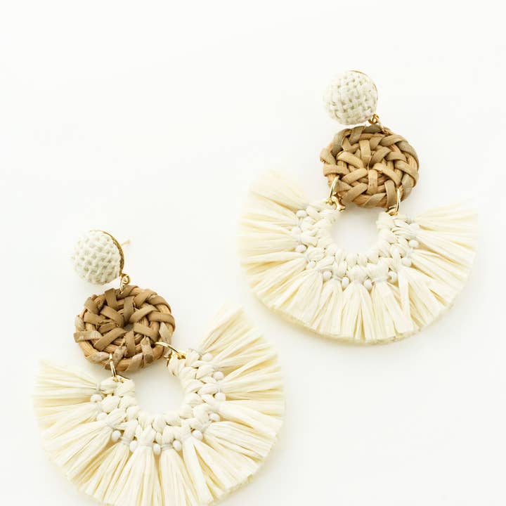 Raffia Post Earring for wholesale by PANNEE