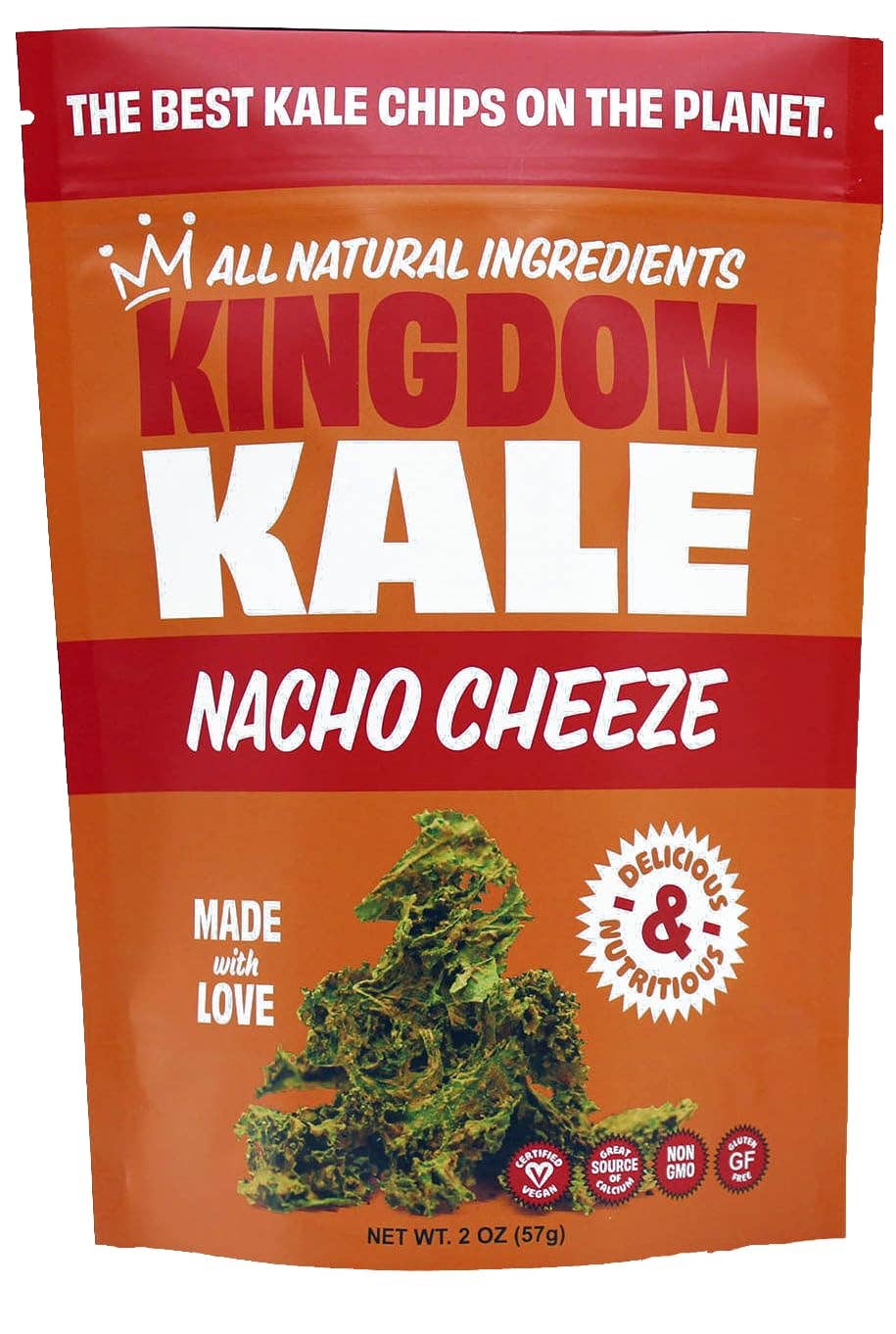 NuEats - Wholesale Chips - Kingdom Kale, Kale Chips, NACHO CHEEZE (G), 6/2oz0