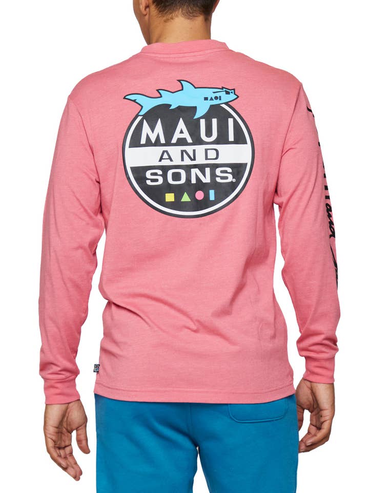 Shark Invasion Long Sleeve in Deep Coral for wholesale on Faire