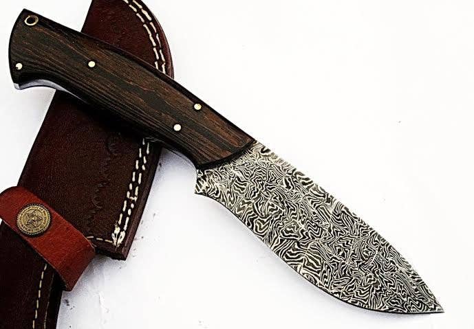 HomeTown Knives. - Wholesale Pocket Knife/Holder - Mosiac Damascus // Custom handmade Skinner Knife1