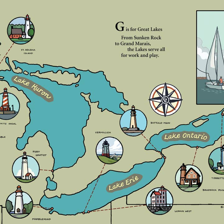 Sleeping Bear Press - Wholesale Book - Kids - B is for Beacon: A Great Lakes Lighthouse Alphabet Book
