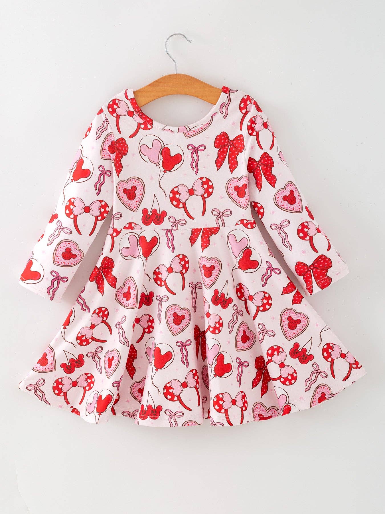 Rylee Faith Designs - Wholesale Dress - Kids - Toddler Girls Valentine Party Dress –Bow Heart Print Outfit1