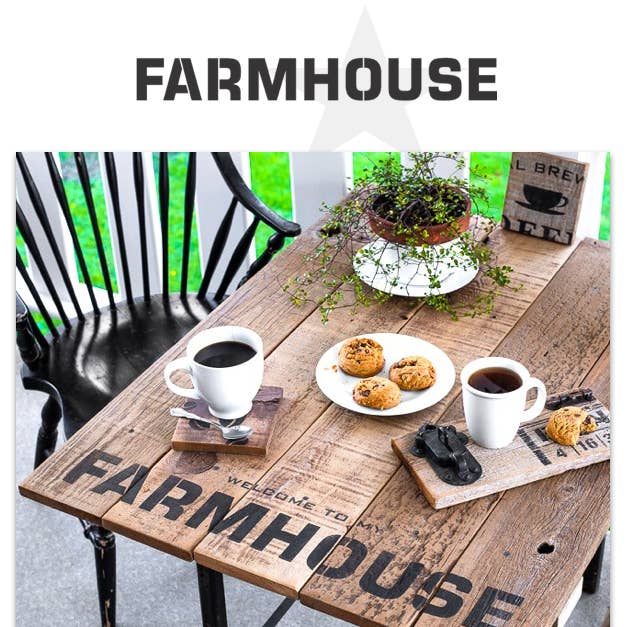 FJ030 Funky Junk's Farmhouse Stencil - 2 size options for wholesale by Muddaritaville Studio