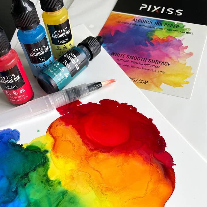 Pixiss - Wholesale Painting Paper - PIXISS Alcohol Ink Paper - 25 Sheets - 3 Sizes4