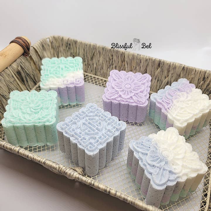 Square Novelty Flower Bath Bombs (Large) for wholesale by Blissful Bel