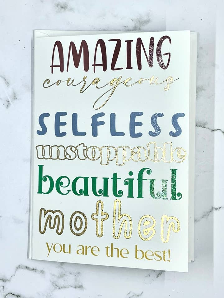 Mom’s best qualities Mother’s Day Card for wholesale by D. Johnson & Co Greetings