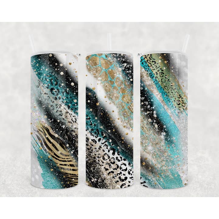 Gobelet de 20 oz Milkyway Teal Safari pour la vente par Crafted in the Loo, LLC