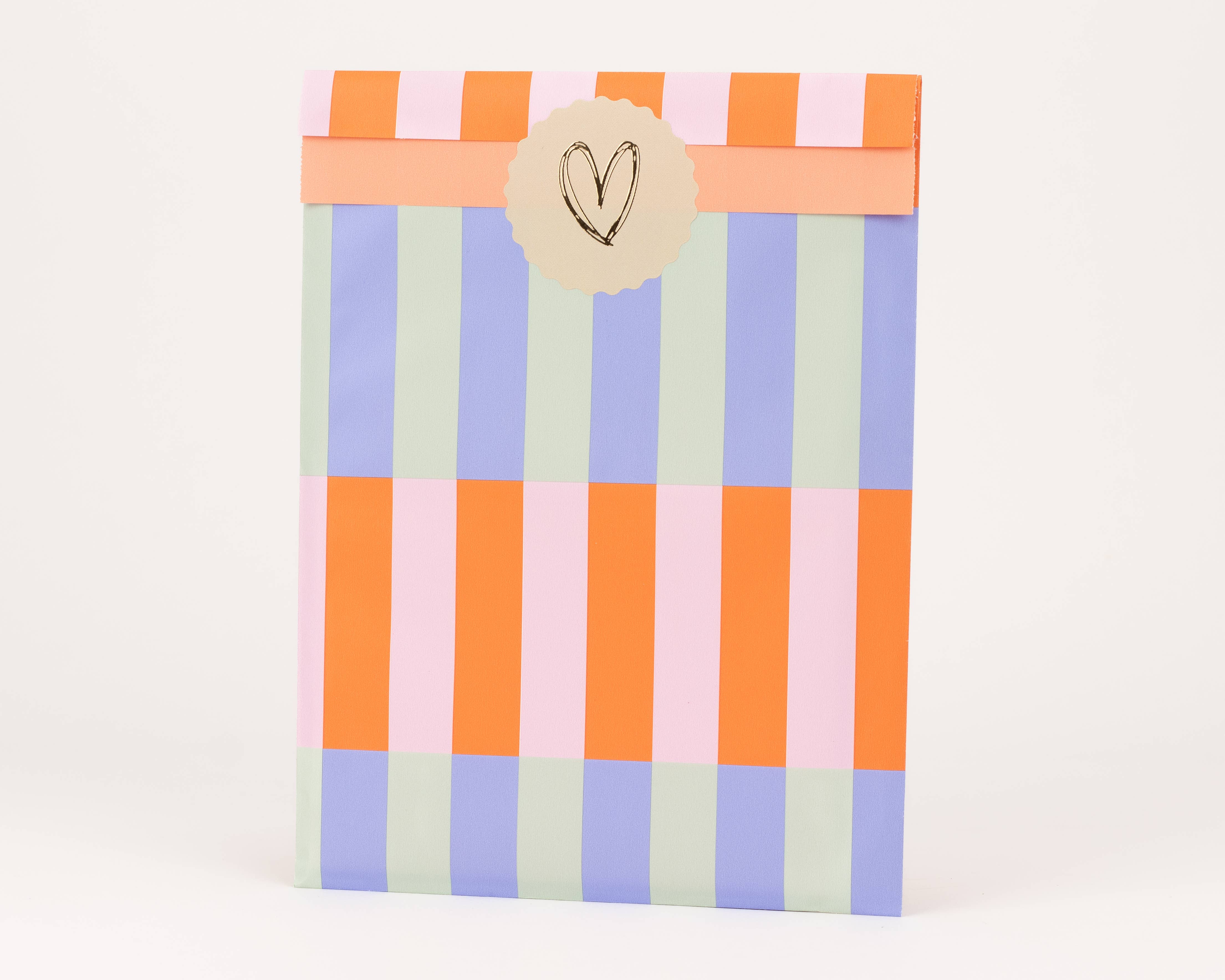 liebevoll verpackt - Wholesale Gift Bag - Paper Bags Bold Stripes, Pink / Red / Blue / Green